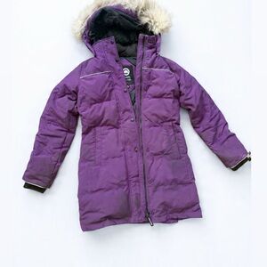 Canada Goose Purple Winter Coat with Fur Hood